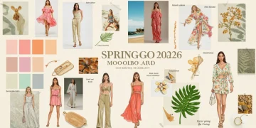 Vibrant mood board for 2026 spring fashion trends