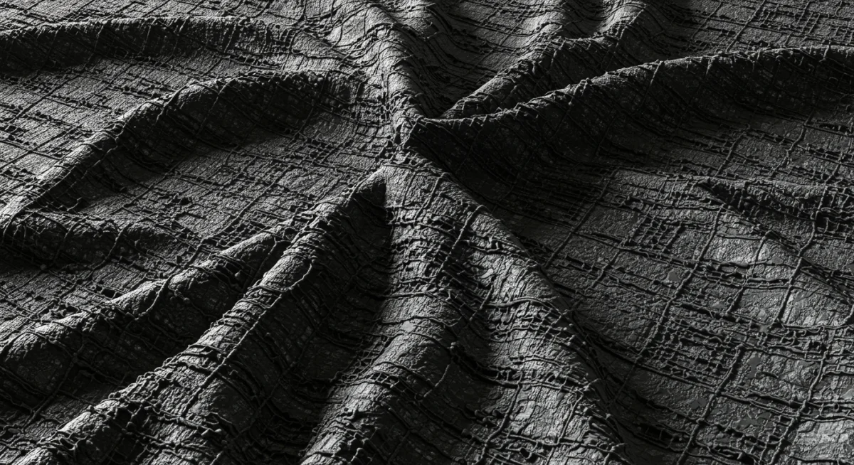 Close-up of intricate 3D-printed textile for fashion innovation.