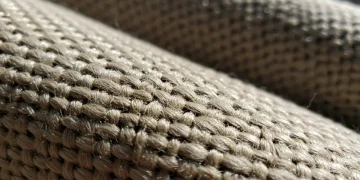 Close-up of 70/30 cotton-polyester fabric blend texture