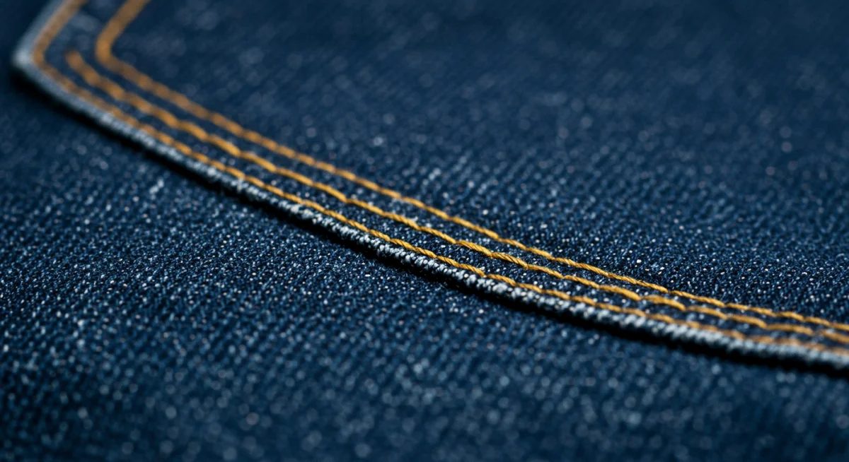 Brand D denim back pocket stitching after 12 months.