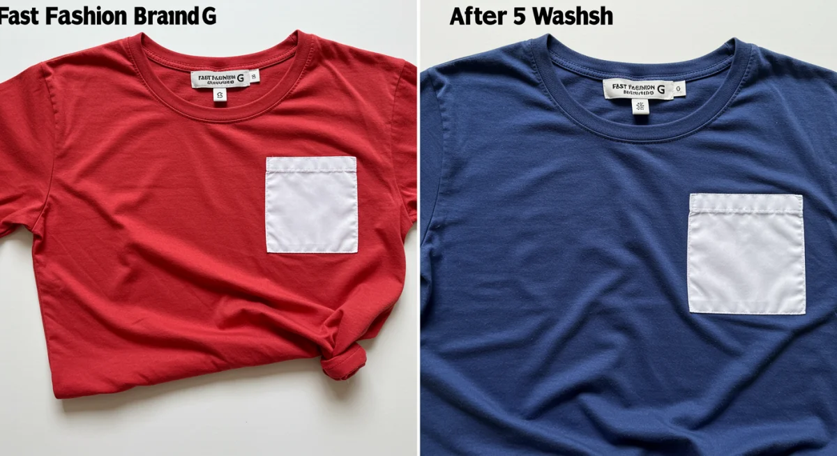 Comparison of new vs. 5-wash Fast Fashion Brand G garment