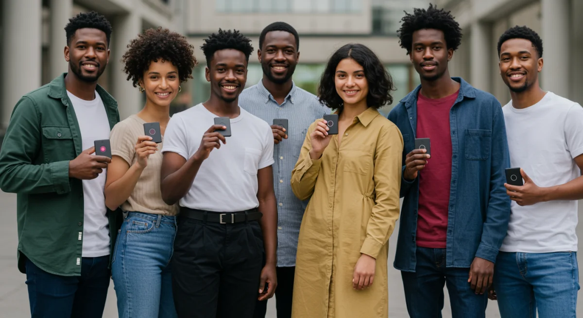 Diverse group of testers providing feedback on AI-matched clothing.