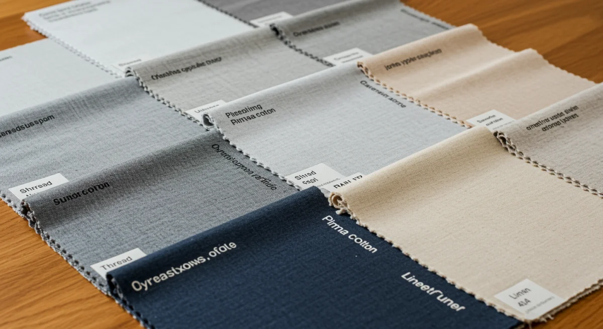 Assortment of fabric swatches with varied textures and fiber types