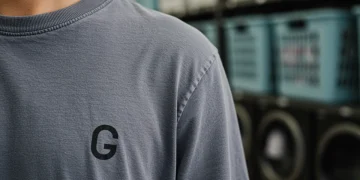 Fast Fashion Brand G t-shirt after 5 washes, showing wear