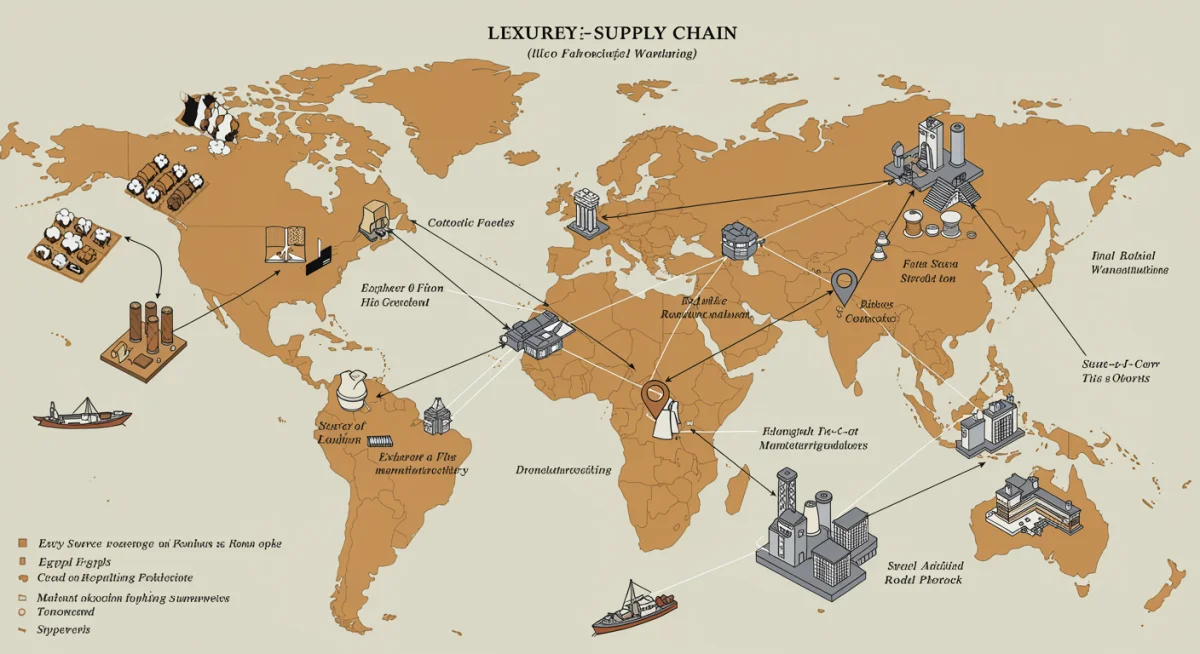 Global supply chain network for luxury fashion brands