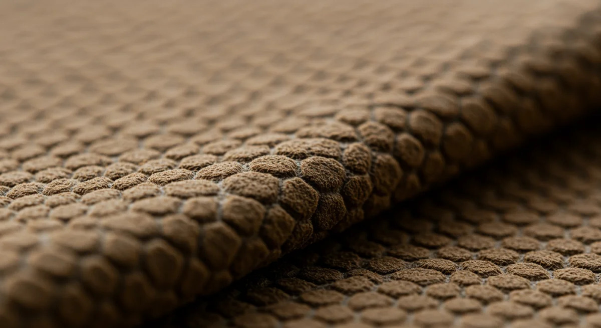 Innovative sustainable textile made from recycled materials, close-up