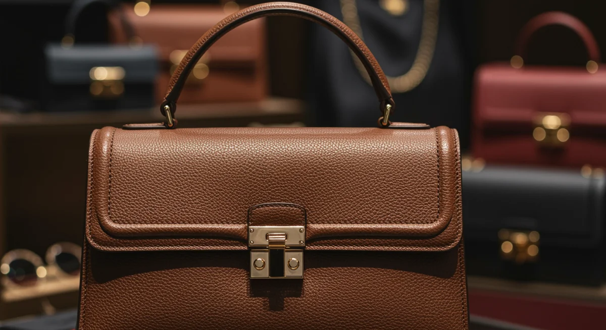 Detailed close-up of a Luxury Brand Y handbag, emphasizing material quality and craftsmanship.
