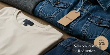 New clothes neatly folded on a table, illustrating pre-washing importance.