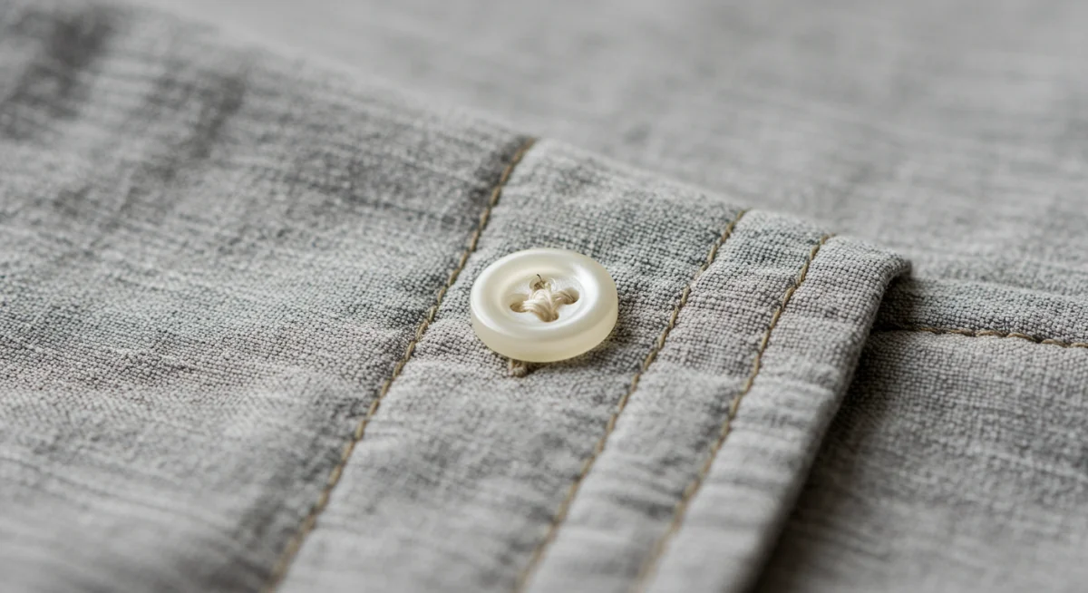 Organic cotton shirt detail showcasing natural fibers and weave