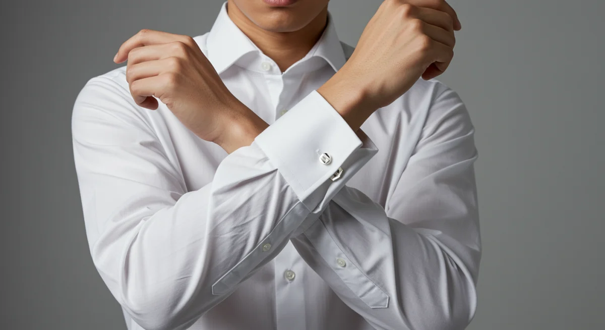 Model showing perfectly adjusted shirt sleeves