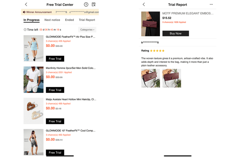 Shein Free Trial Center
