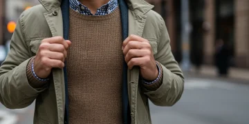 Stylish person demonstrating layering in an urban US setting