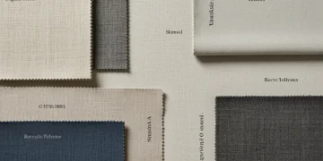 Collection of sustainable fabric swatches for eco-friendly fashion