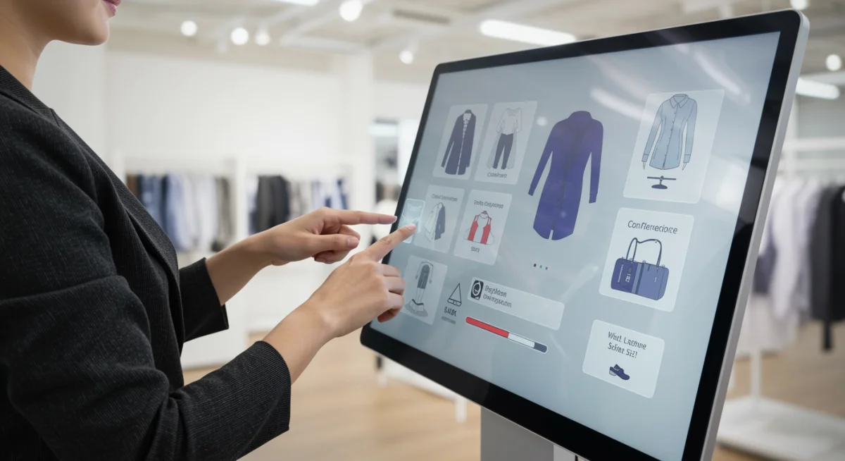 User interacting with AI platform to set clothing test preferences.