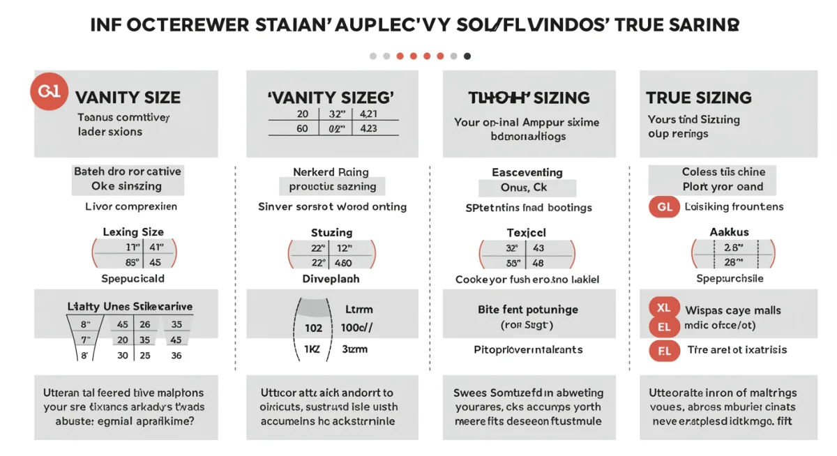 Infographic explaining the difference between vanity sizing and true sizing in athletic apparel.